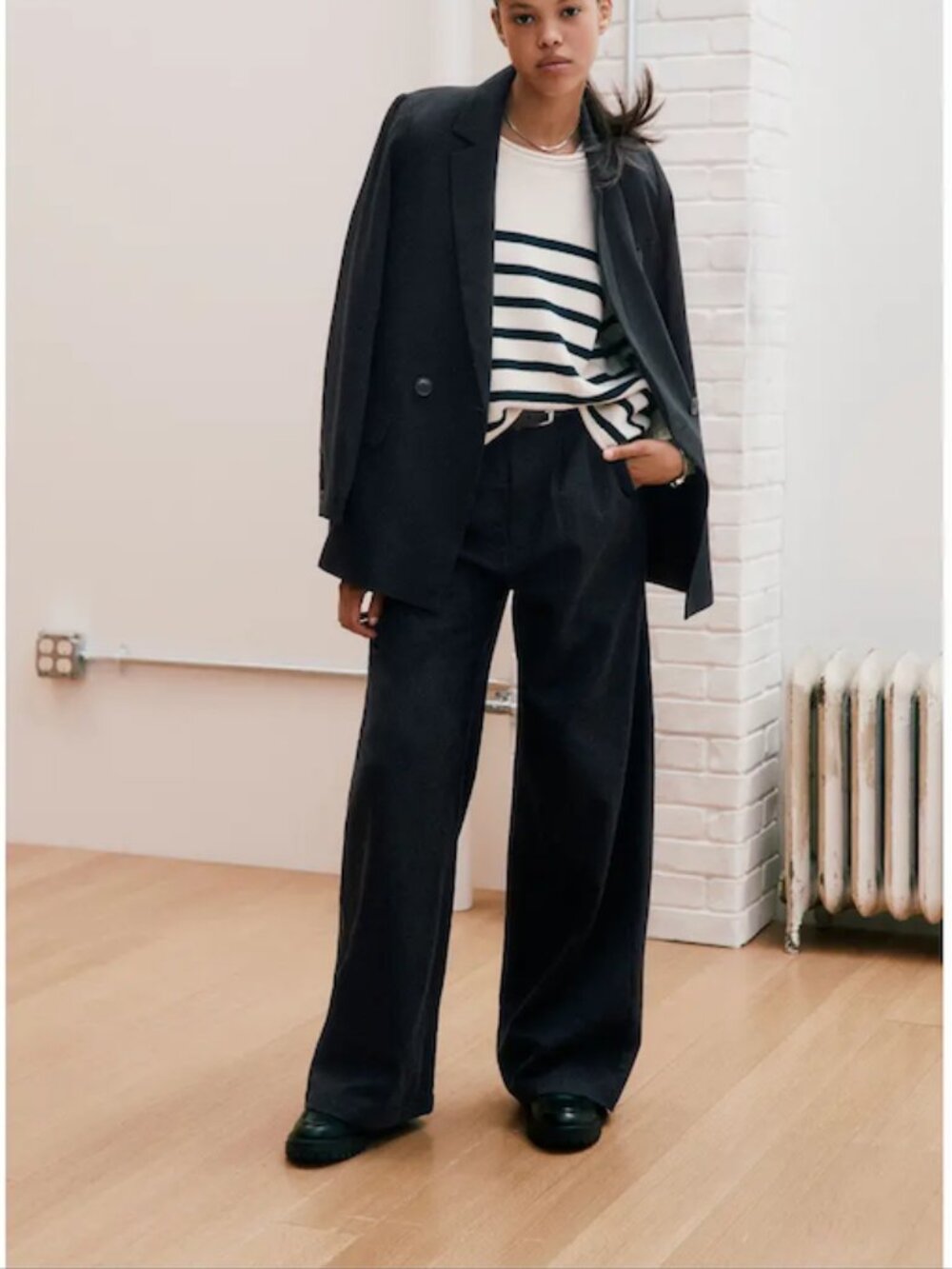MADEWELL The Harlow Wide Leg Pant in Drapey Twill